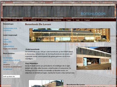Website Botenloods de Levant door: Indysign Communicatie Amsterdam :: website, huisstijl, logo, cursus onderhoud 